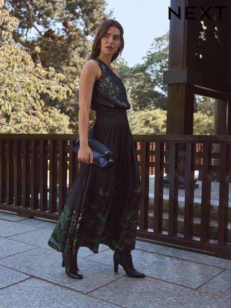Black Kew Collection Satin One Shoulder Dress (E16145) | € 65
