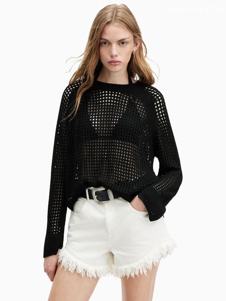 AllSaints Black Paloma Crew Neck Jumpers (E18122) | € 93