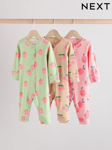 Bright Fruit Baby Footless Sleepsuits 3 Pack (0mths-3yrs) (E18347) | € 28 - € 31