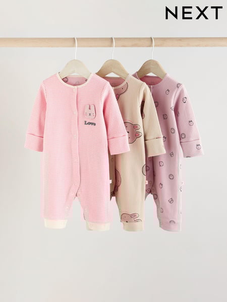 Pink Baby Footless Sleepsuits 3 Pack (0mths-3yrs) (E18355) | € 28 - € 31