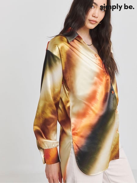 Simply Be Brown Oversized Satin Shirt (E18656) | € 47
