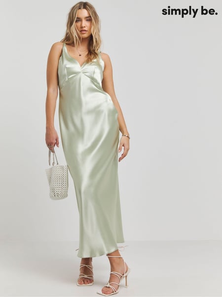 Simply Be Green Satin Cami Slip Dress (E18659) | € 33