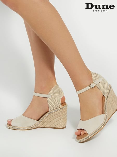 Dune London Pink Koto Diamanté Detail Espadrilles (E18934) | € 140
