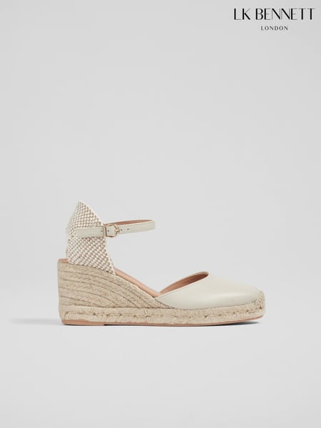 LK Bennett Natural Marissa Leather Ankle Strap Espadrilles (E19390) | € 295