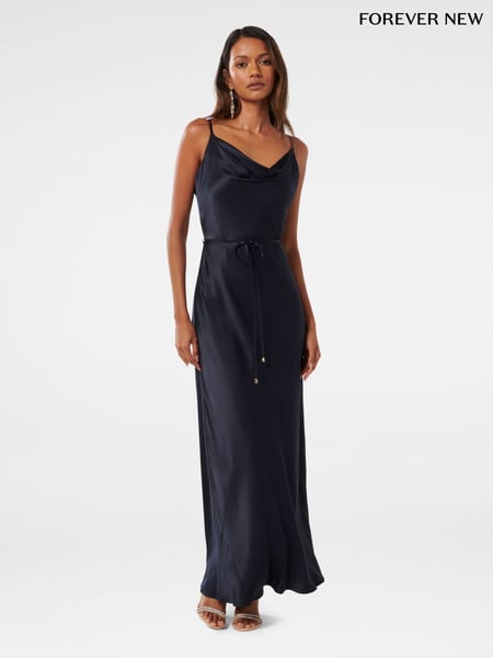 Forever New Blue Lucy Petite Satin Cowl Maxi Dress (E19526) | € 120