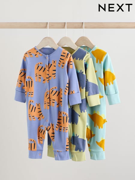 Blue/Green Baby Footless Sleepsuits 3 Pack (0mths-3yrs) (E19559) | € 27 - € 30