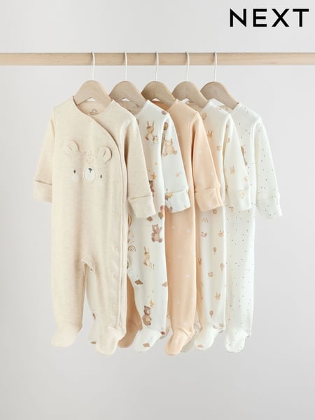 Neutral Bear Character Sleepsuits 5 Pack (0mths-2yrs) (0mths-2yrs) (E19693) | € 47 - € 50