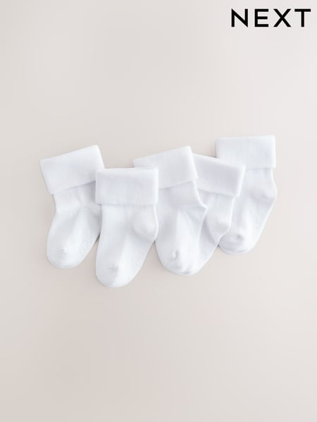 White Baby Roll Top Socks (0mths-2yrs) (E22207) | € 9
