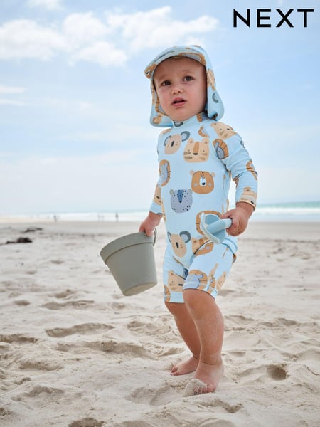 Blue Sunsafe Swimsuit and Hat Set (3mths-7yrs) (E22291) | € 23 - € 28