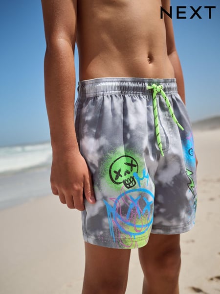 Schwarz/Weiß, Graffiti - Printed Swim Shorts (3-16yrs) (E22826) | 11 € - 20 €