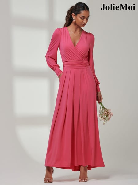 Jolie Moi Pink Giulia Long Sleeve Maxi Dress (E23582) | € 139