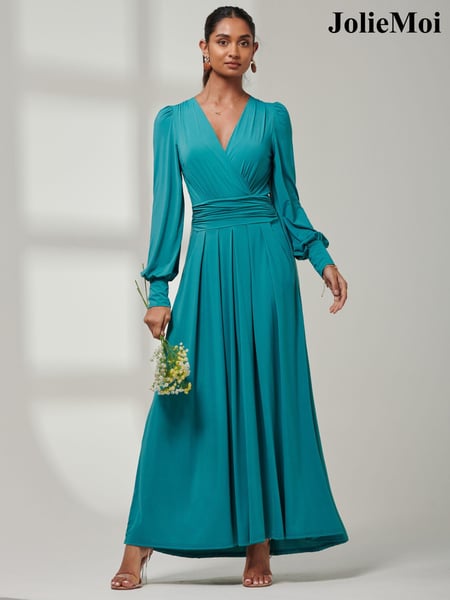 Jolie Moi Green Giulia Long Sleeve Maxi Dress (E23589) | € 139