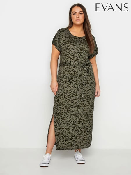 Evans Green Animal Print Tie Waist Maxi Dress (E24085) | € 66