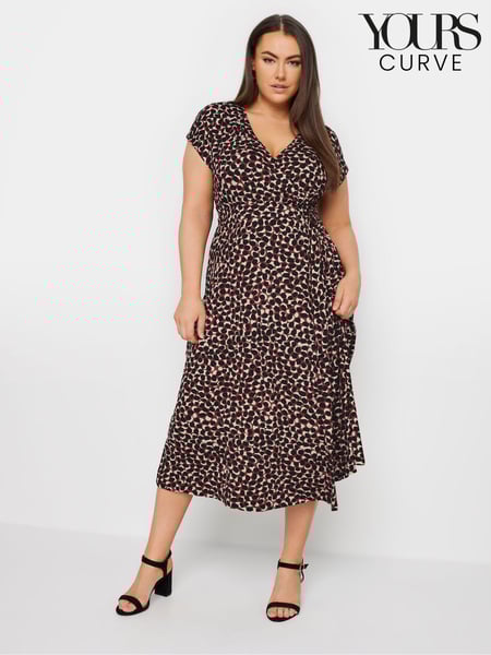 Yours Curve Red Leopard Print Spot Print Wrap Dress (E25670) | € 58