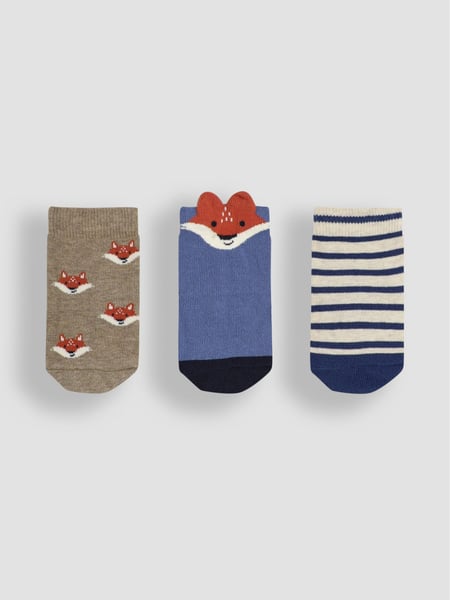 JoJo Maman Bébé Navy Fox Socks 3 Pack (E26017) | € 15