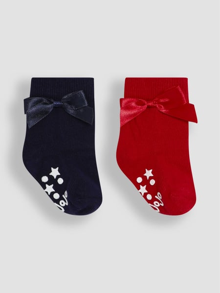 JoJo Maman Bébé Navy 2-Pack Bow Socks (E26027) | € 15