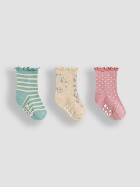 JoJo Maman Bébé Duck Egg Floral Socks 3 Pack (E26034) | € 15