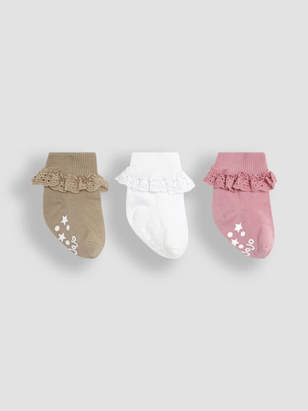 JoJo Maman Bébé Natural Frill Socks 3 Pack (E26042) | € 15