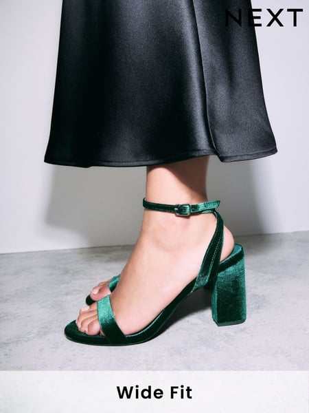 Green Standard/Wide Fit Forever Comfort® Block Heel Sandals (E26250) | € 12