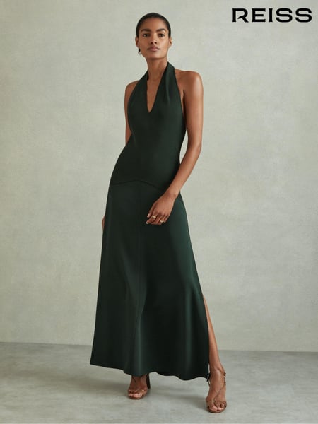 Reiss Green Rene Hybrid Knit Midi Dress (E26408) | € 387