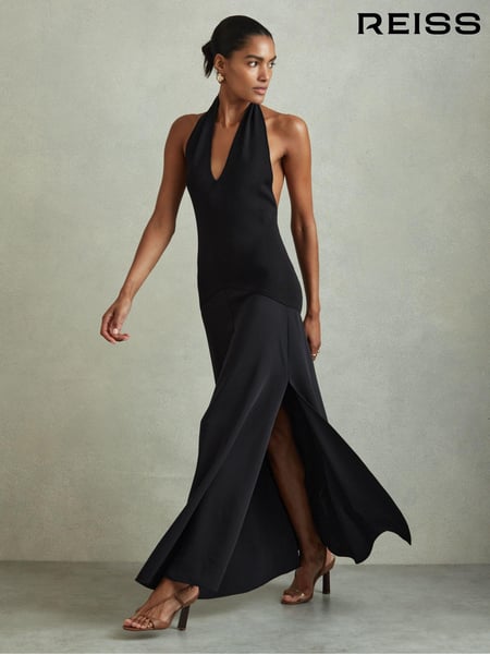 Reiss Navy Rene Hybrid Knit Midi Dress (E26411) | € 387