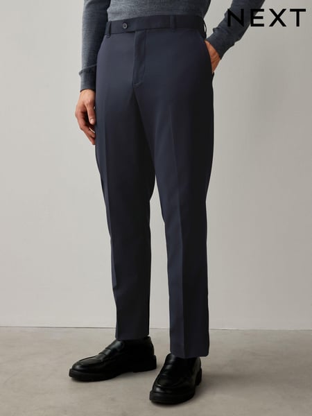 Navy Blue Relaxed Tapered Fit Stretch Smart Trousers (E26691) | € 36