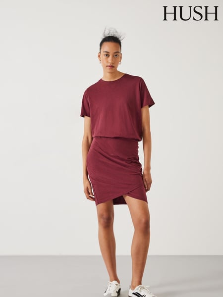 Hush Red Marlie Jersey Mini 100% Cotton Dress (E27415) | € 101