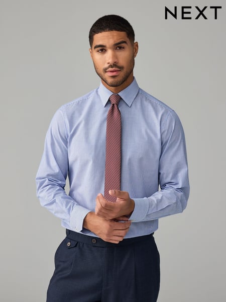 Blue Stripe Slim Fit Shirt And Tie Set (E28056) | € 27