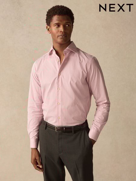 Red Stripe Slim Fit 100% Cotton Long Sleeve Shirt (E28057) | € 57
