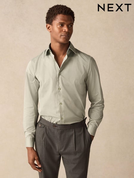 Green Dobby Regular Fit Premium 100% Cotton Textured Shirt (E28061) | € 57