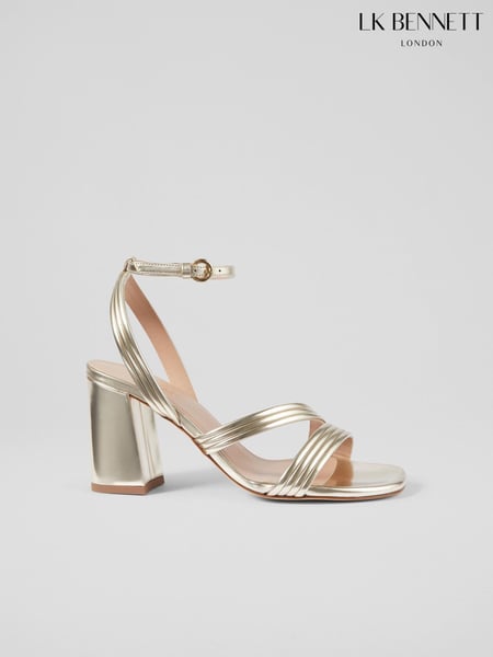 LK Bennett Grey Edita Pearl Strap Block Heels (E28208) | € 451