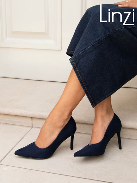 Linzi Blue Opera Stiletto Closed Toe Court Heels (E28704) | € 55