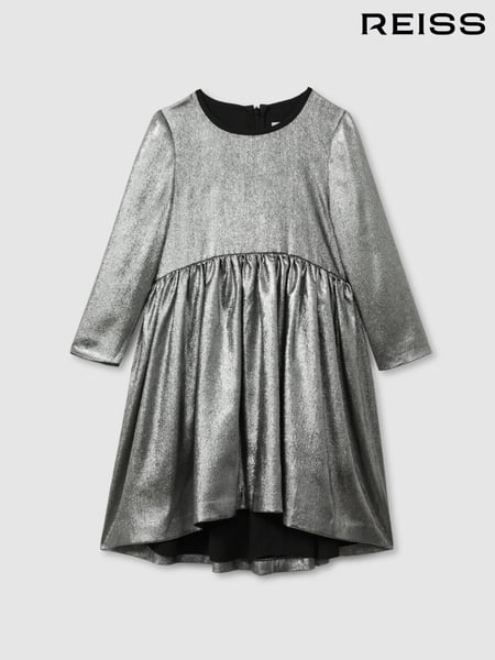Reiss Silver Joy 13-14 yrs Metallic Fit and Flare Dress (E29697) | € 117