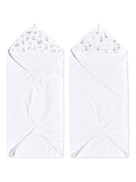 aden + anais Green Essentials Dino Jungle Hooded 100% Cotton Towels 2 Pack (E30187) | € 34