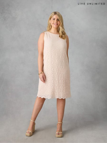 Live Unlimited Pink Curve Lace Shift Dress (E30338) | € 77