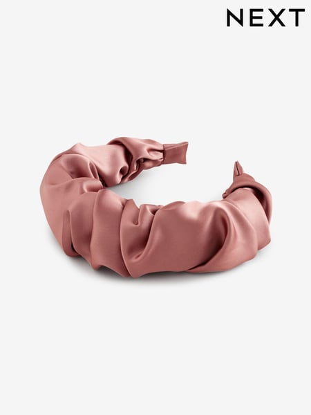 Rose Pink Satin Ruched Headband (E30787) | € 7