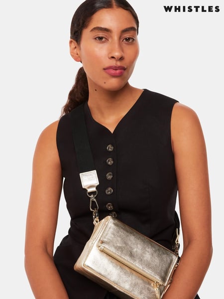 Whistles Gold Bibi Cross-Body Bag (E31709) | € 201
