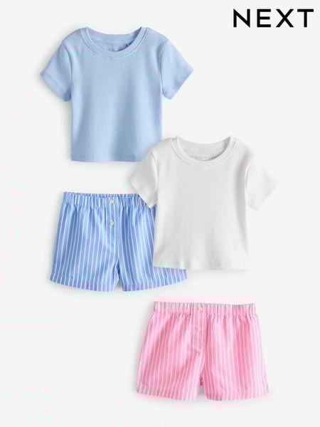 Blue/Pink Woven Bottom Pyjamas 2 Pack (3-16yrs) (E31744) | € 31 - € 41