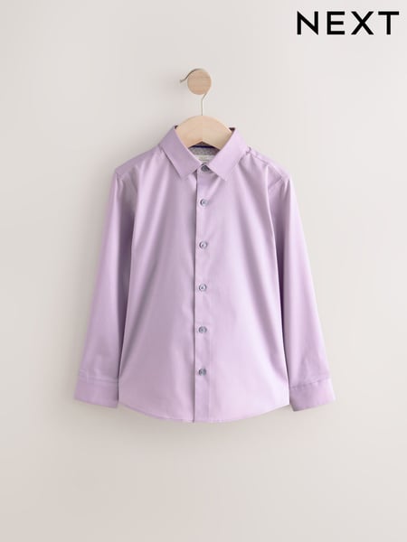 Lilac Purple Long Sleeve Long Sleeves Smart Trimmed Shirt (3-16yrs) (E32004) | € 18 - € 26