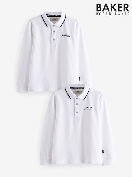 Baker by Ted Baker Long Sleeve Polo Shirts 2 Pack (E33215) | € 47 - € 58