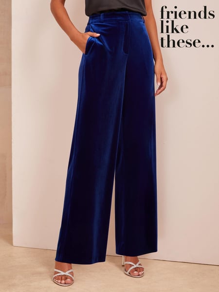Friends Like These Blue Velvet Tailored Wide Leg Trousers Co Ord Suit (E33365) | € 61