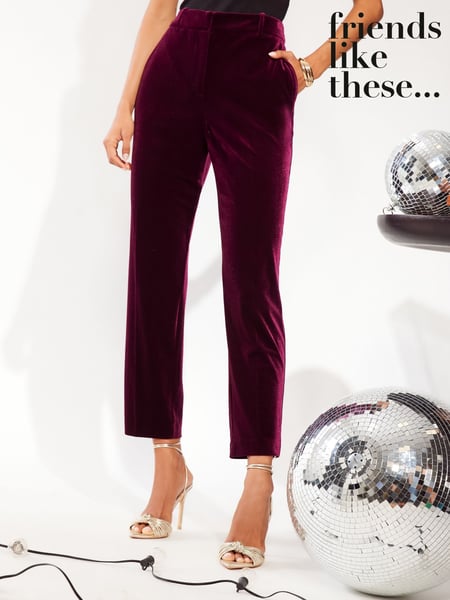 Friends Like These Red Velvet Tailored Ankle Grazer Trousers Co Ord Suit (E33366) | € 55