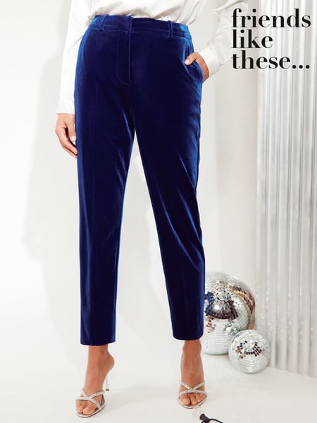 Friends Like These Blue Velvet Tailored Ankle Grazer Trousers Co Ord Suit (E33368) | € 55