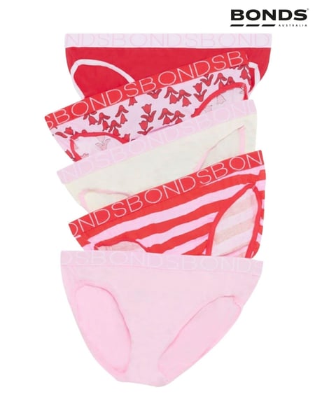 Bonds Pink Stripe 100% Cotton Bikini Briefs 5 Pack (E33762) | € 15