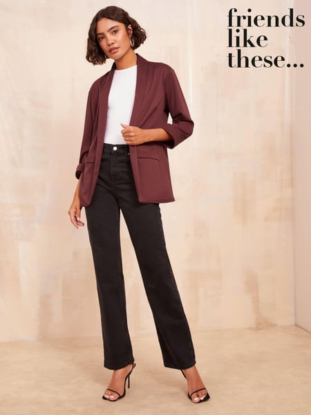 Friends Like These Purple Edge to Edge Ponte Jacquard Blazer (E33859) | € 24