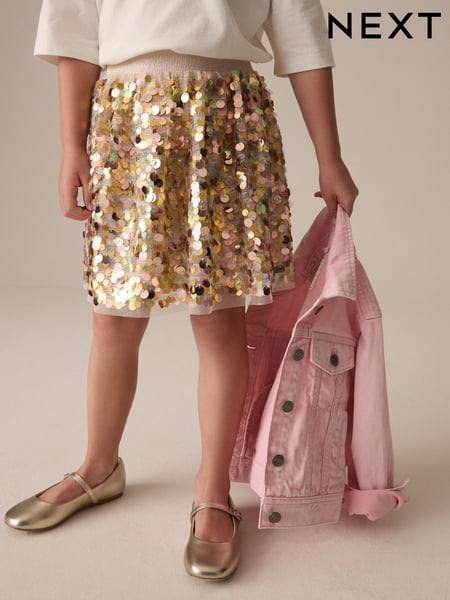 Gold Sequin Skirt (3-16yrs) (E35618) | € 34 - € 41