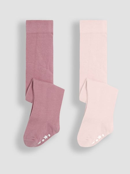 JoJo Maman Bébé Pink Cotton Rich Tights 2 Pack (E35741) | € 24