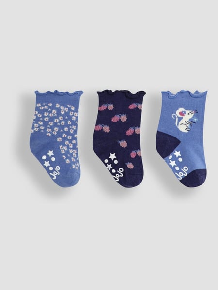 JoJo Maman Bébé Cornflower Mouse Cotton Frill Socks 3 Pack (E35747) | € 15