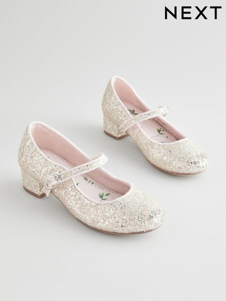 Ivory Glitter Mary Jane Occasion Shoes (E37039) | € 35 - € 45