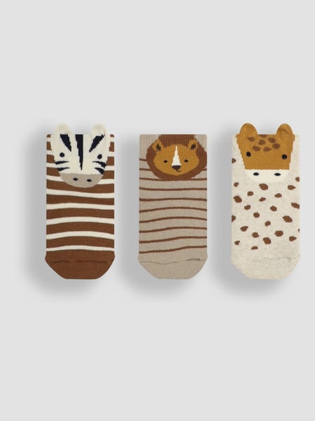 JoJo Maman Bébé Neutral 3-Pack Extra Thick Safari Socks (E37623) | € 17